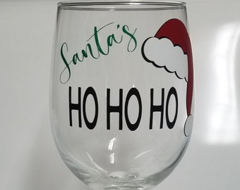 Christmas Wine Glasses, Funny Christmas wine glass