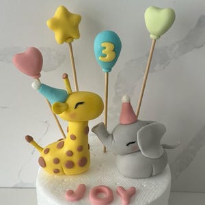 Edible Safari\Jungle Animal cake topper-Giraffe&Elephant cake toppers,customised.