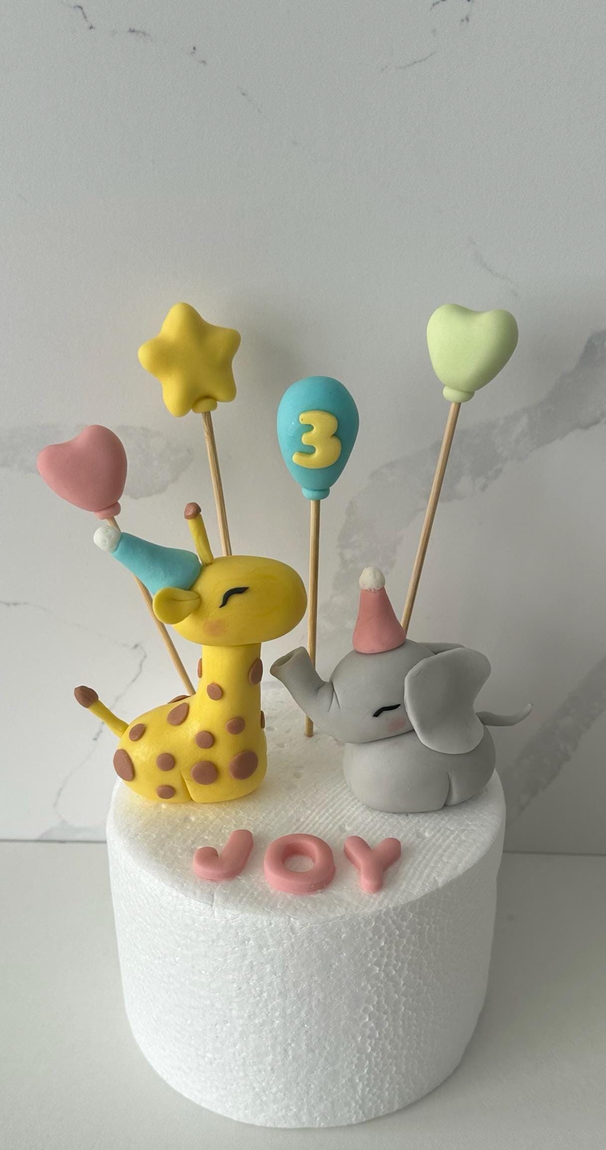Edible SafariJungle Animal cake topper-Giraffe&Elephant cake toppers,customised.