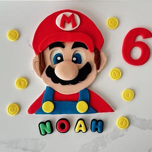 Edible Handmade Super Mario Fondant Cake Topper.
