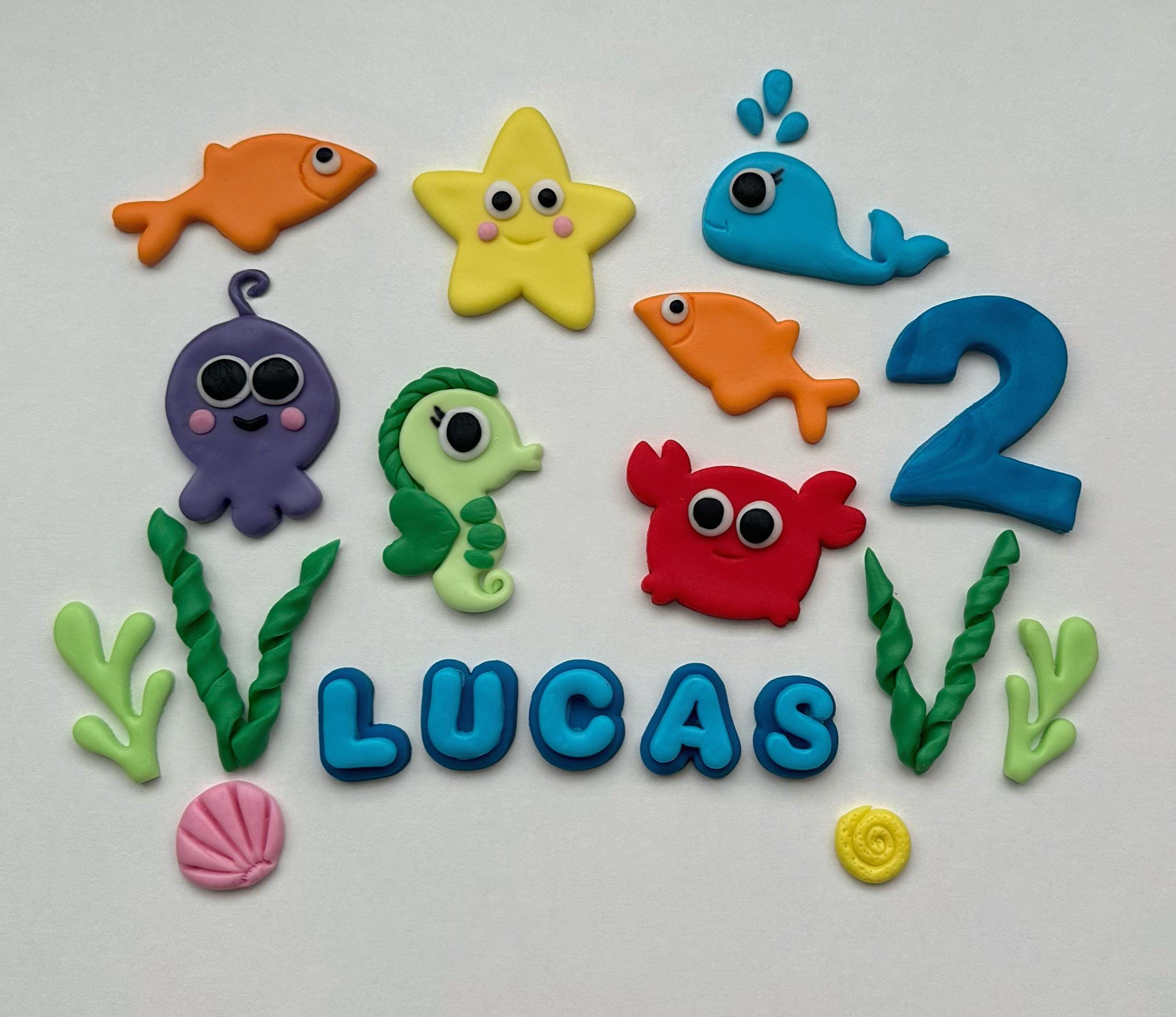sea set  Cake Toppers Personalised Edible FondantSugar Paste