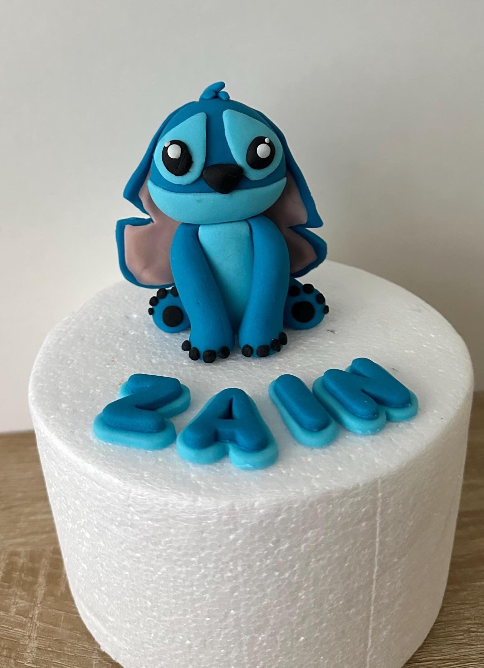 EDIBLE Handmade Stitch cake topper with name.
