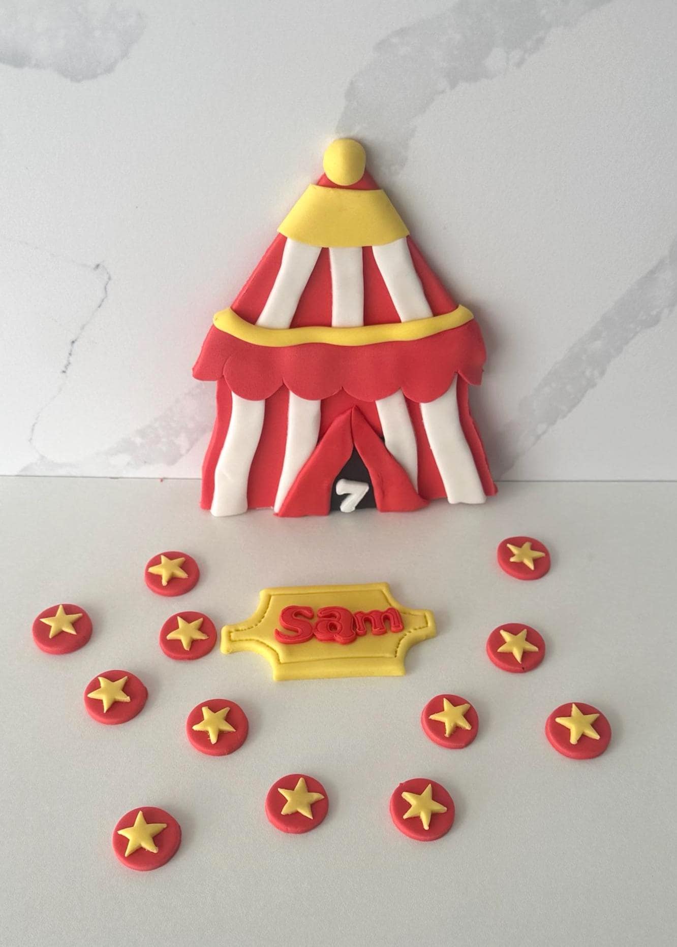 Circus tent Themed Fondant set- Edible Fondant Decoration for Kids Birthday.