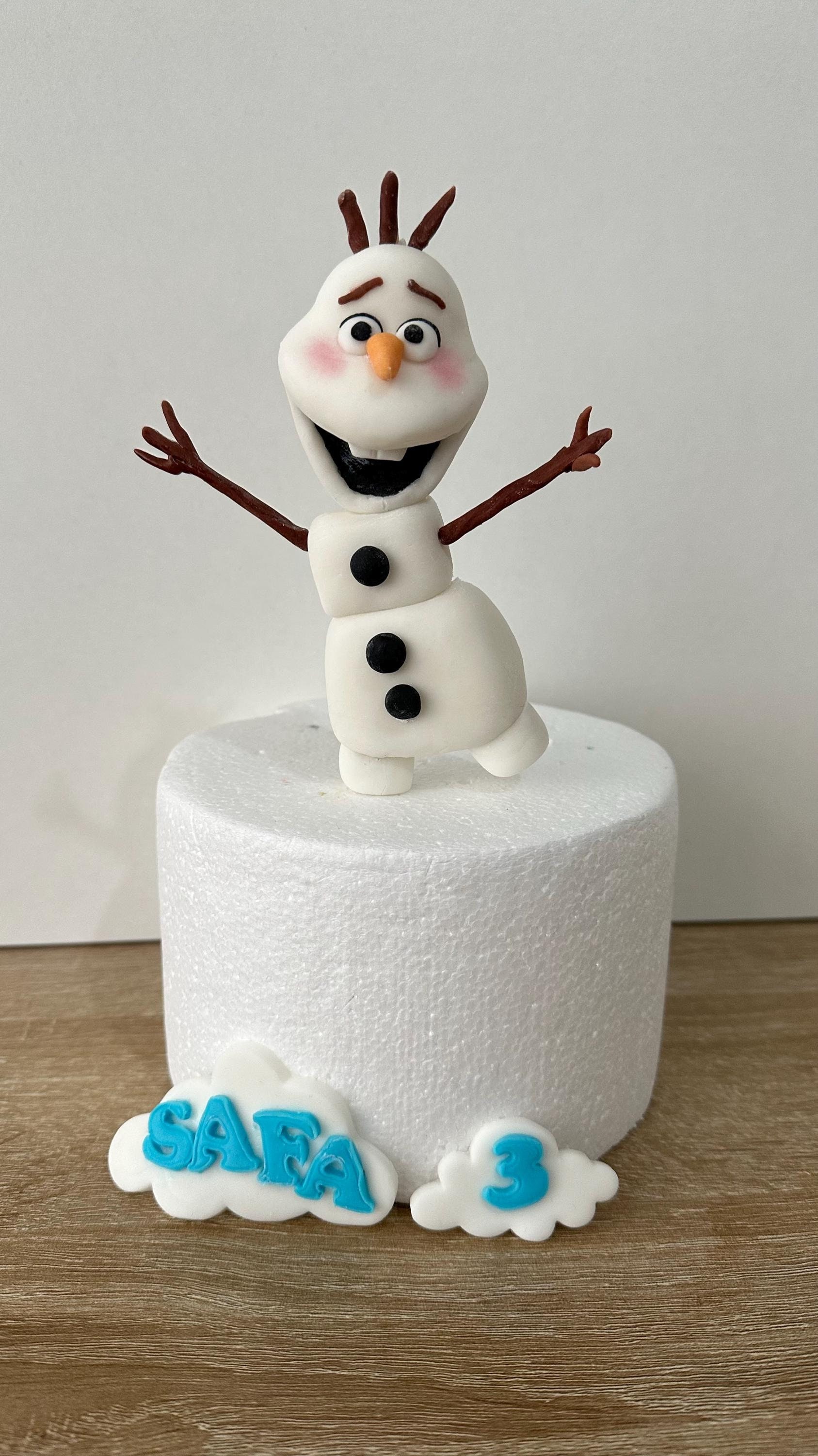 EDIBLE Olaf cake topper for cake decoration with name and age.