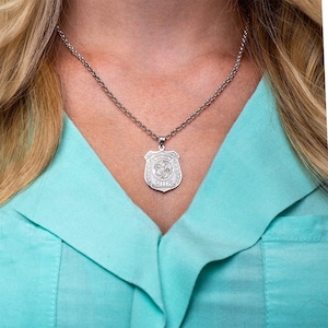 Saint michael personalized police badge with department & badge number