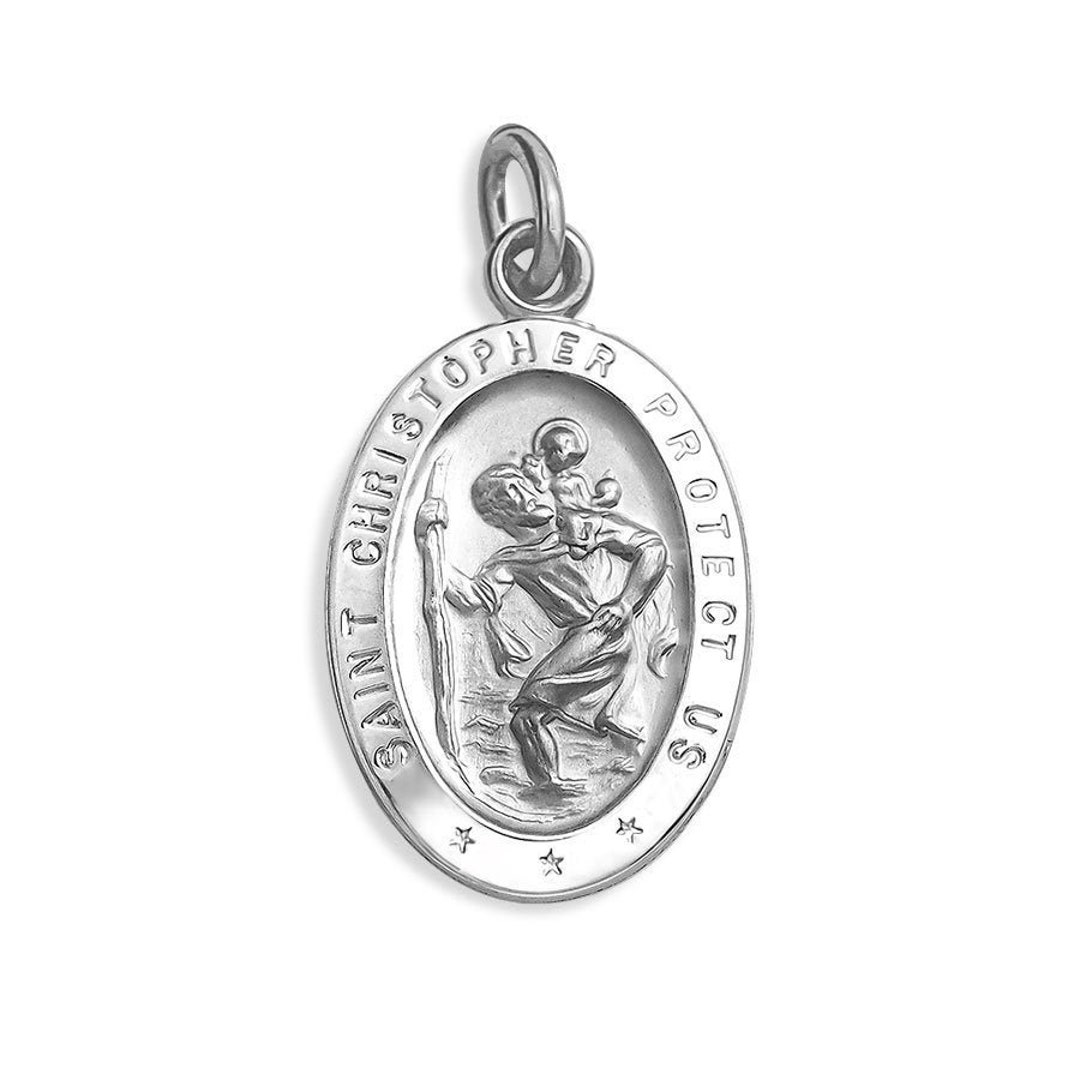Sterling Silver Saint Christopher Oval Religious Medal - Etsy