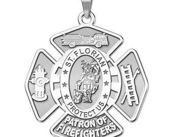 Saint florian patron of firefighters badge religious medal