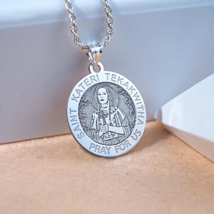 Medalha religiosa redonda Saint Kateri Tekakwitha "exclusiva"