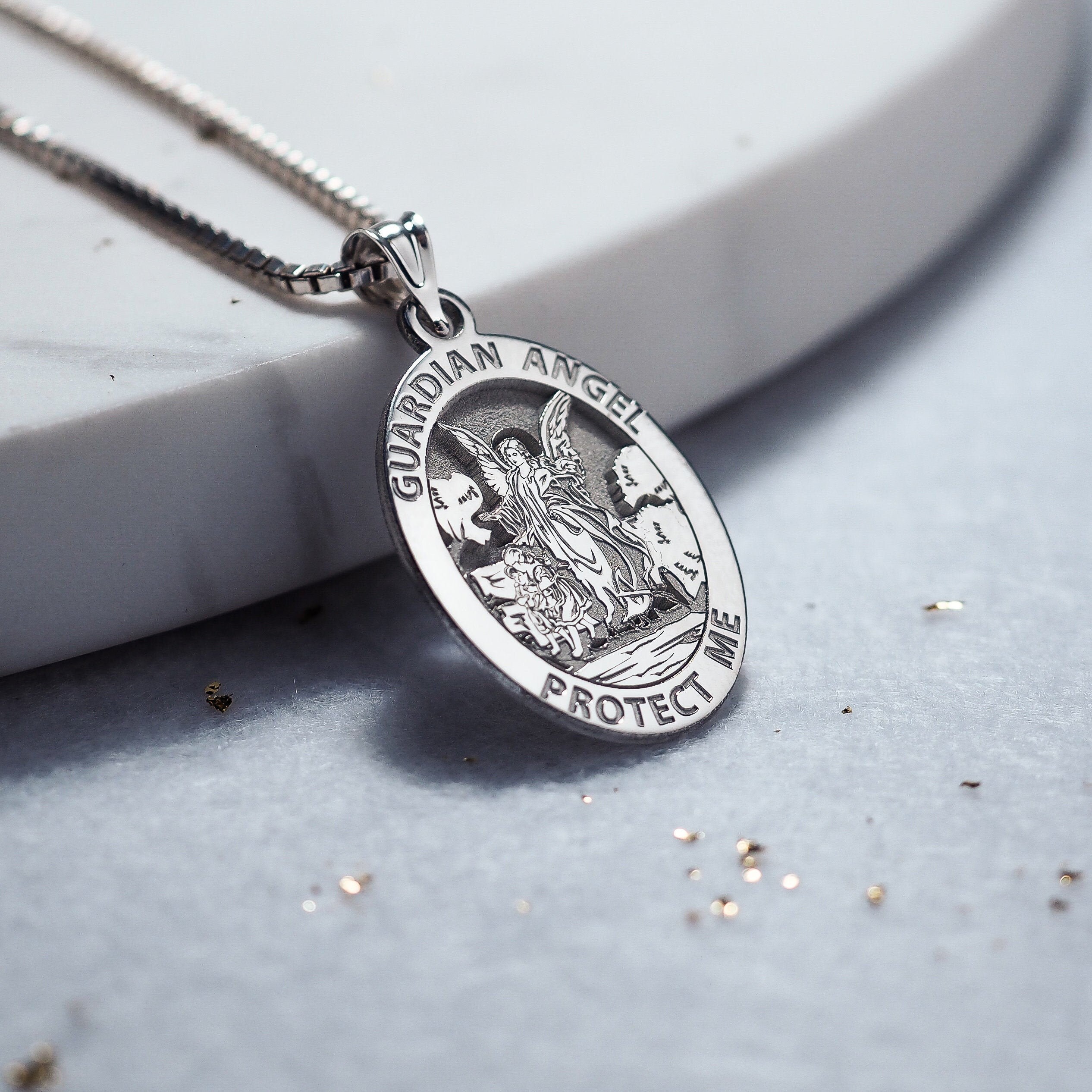 Guardian angel protect me necklace discount