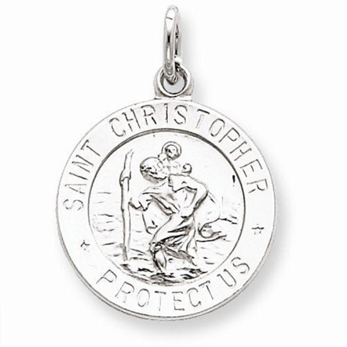 Sterling Silver Saint Christopher Round Medal - Etsy