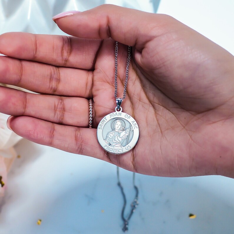 Joan of Arc Medal St Joan of Arc Medal Necklace Patron Saint | Etsy