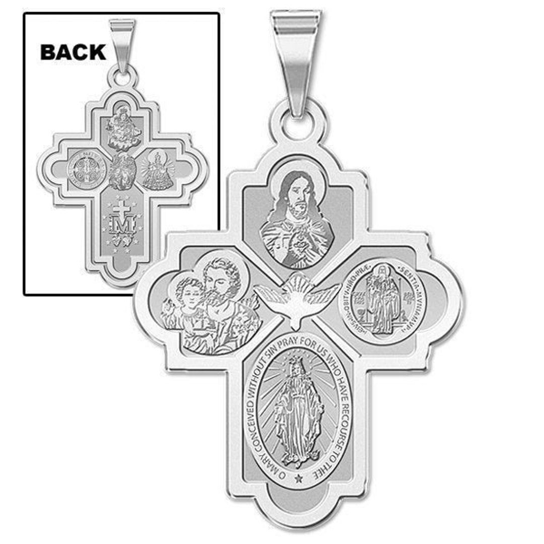 4 Way Cross Religious Medal -"exclusive" - Etsy