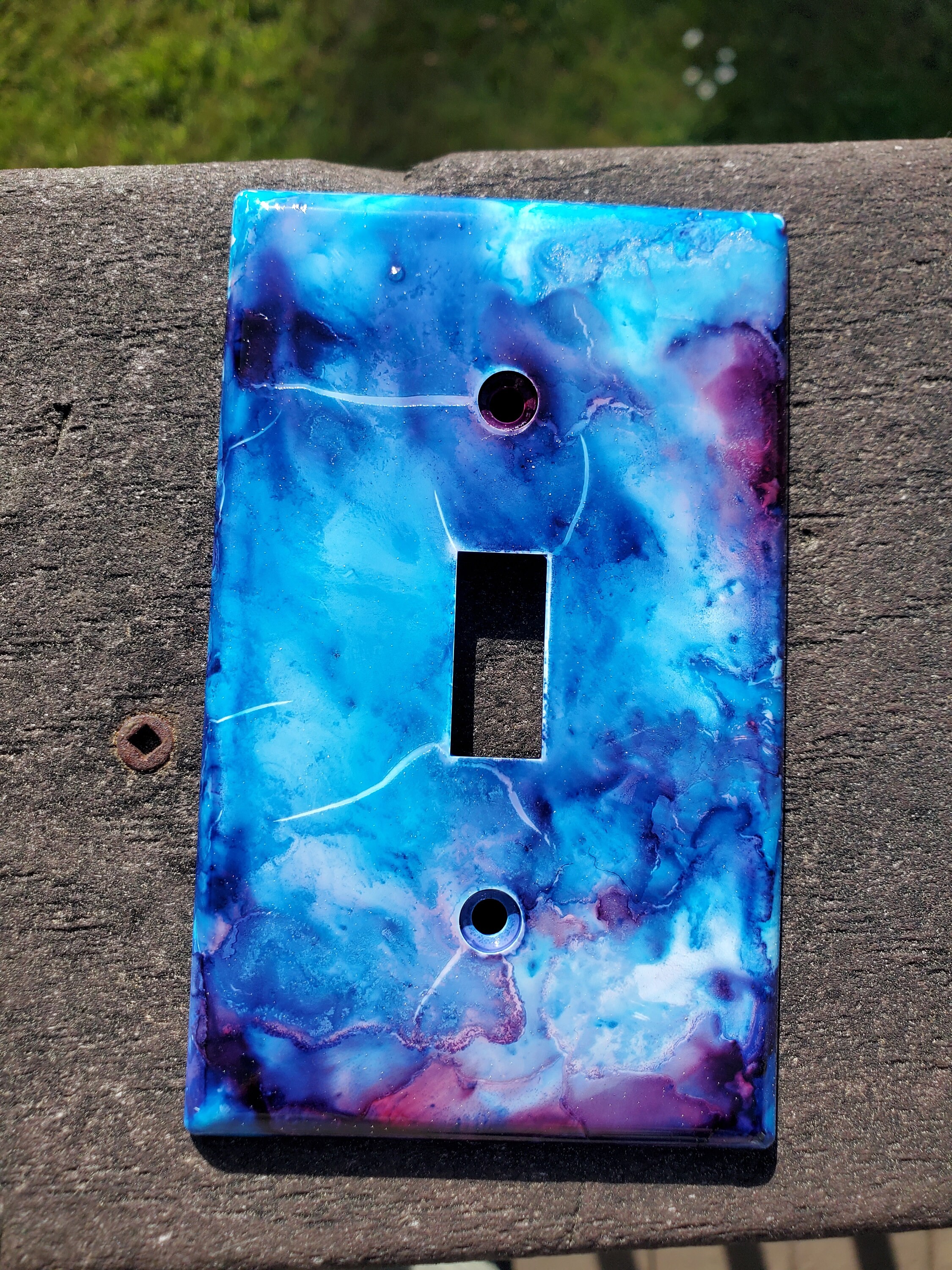 Custom Light Switch Cover Dark galaxy Etsy