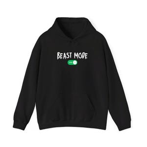 Beast Mode Turned ON Hooded Sweatshirt | Gym Hoodie | Weightlifting | Cool Fitness Gift | Motivational, Inspiring | Unisex Men and Women