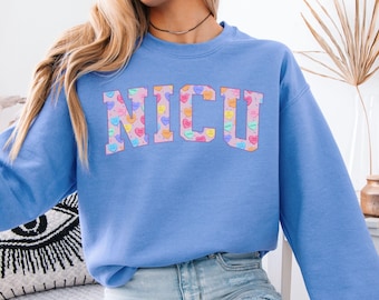 Nicu Nurse Valentines Sweatshirt, Nurse Valentine Pullover, Valentines Hearts Sweatshirt, Neonatal Intensive Care Unit Gift,  Nicu Team