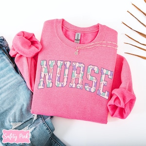 Nurse Easter Sweatshirt, Cute Bunny Rabbit Sweatshirt, Easter Bunny Nurse Sweatshirt, Gift For Nurse, Registered Nurse Pullover, ER Nurse