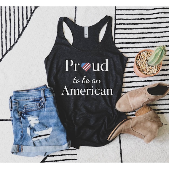 Proud To Be An American Tank Top, USA Shirts, July 4th Shirt, American Tank, Red White and Blue, Ladies American Flag Shirt, Freedom