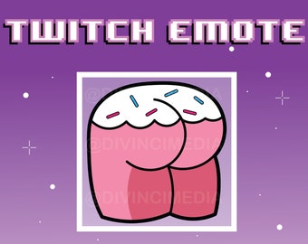 Strawberry Booty Cake Twitch Static Emote Butt Funny Pink Food Birthday Cupcake Dessert Meme Thick Thighs Peach Bakery Cute Kawaii Discord