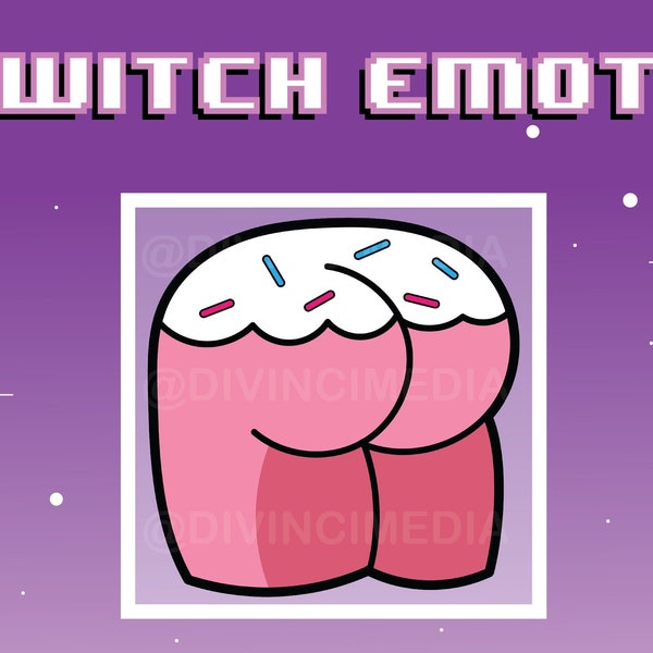 Strawberry Booty Cake Twitch Static Emote Butt Funny Pink Food Birthday Cupcake Dessert Meme Thick Thighs Peach Bakery Cute Kawaii Discord