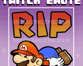 Paper Mario Rest in Peace RIP Twitch Discord Emote Drück F in Chat-Taste Keyboard Button Static Ghost 8-bit Pixel Retro Angel Togggrave