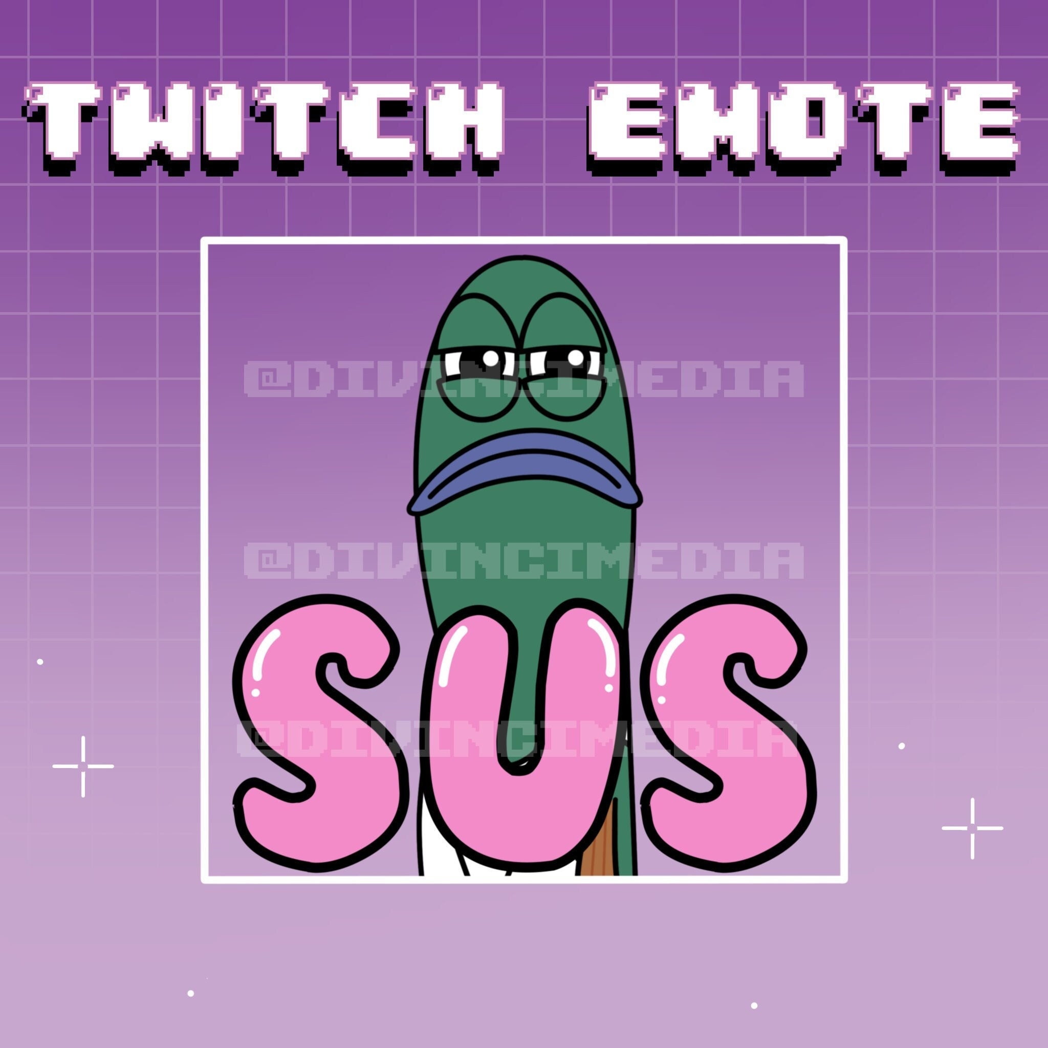 SUS Twitch Emote / Suspicious Chat Icon / Transparent PNG 