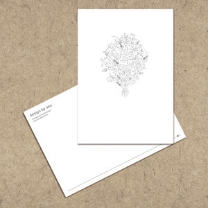 Postkarte - Blumenstrauß - Grußkarte - Geburtstagskarte