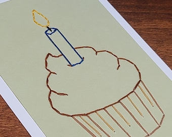 Cupcake Card A2 Hand-Embroidery Pattern Download