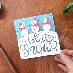 snowman christmas card svg, let it snow cricut, cute christmas card svg, instant Digital Download