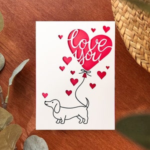 Dachshund love You card svg, dog lover card svg, Dachshund Dog Card, Digital download