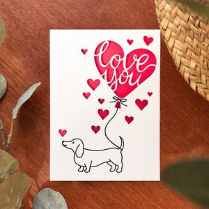 Dackel Liebe Sie Karte svg, Hundeliebhaber Karte svg, Valentinstag Karte svg, Dackel Hundekarte, digitaler Download