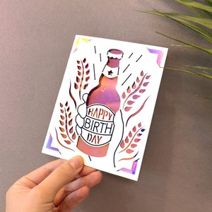 Gelukkige verjaardag bierkaart SVG, cricut vreugdekaart, bierkaart gesneden bestand, kaartsjabloon SVG instant digitale download