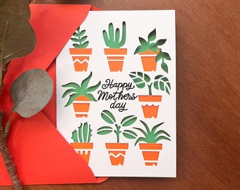 plants mothers day card svg, cricut mothers day svg, Card for Mom svg, Digital download