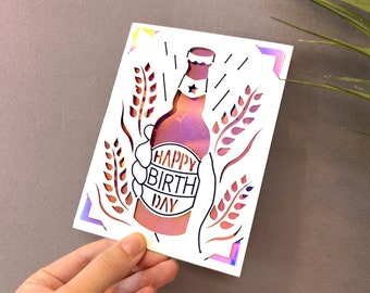 Beer Birthday Card SVG: Cricut Joy Template (Digital Download)