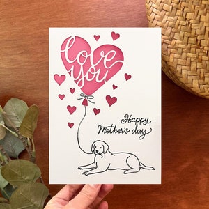tarjeta del día de las madres del perro svg, tarjeta de mamá del perro cricut, Archivos para Cricut, Descarga digital instantánea