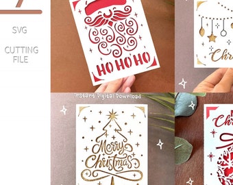 Christmas Card SVG Bundle, Cricut Joy Insert Cards (Digital Download)
