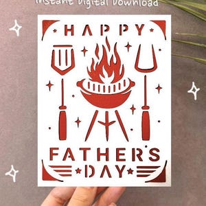 Carte de fête des pères barbecue svg, carte de fête des pères Funny cricut, carte de joie cricut, modèle de carte SVG, téléchargement numérique instantané