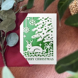 Svg de carte de Noël chat, joyeux chat svg, carte cricut de Noël, téléchargement numérique instantané