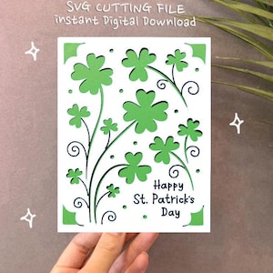 St. Patrick's Day-insteekkaart, Cricut Joy, Patrick's Day-kaart SVG, kaart tekenen en knippen, instant digitale download