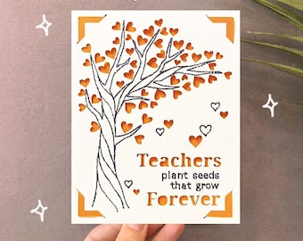 Teacher Appreciation Card SVG: Cut & Draw Template (Digital Download)