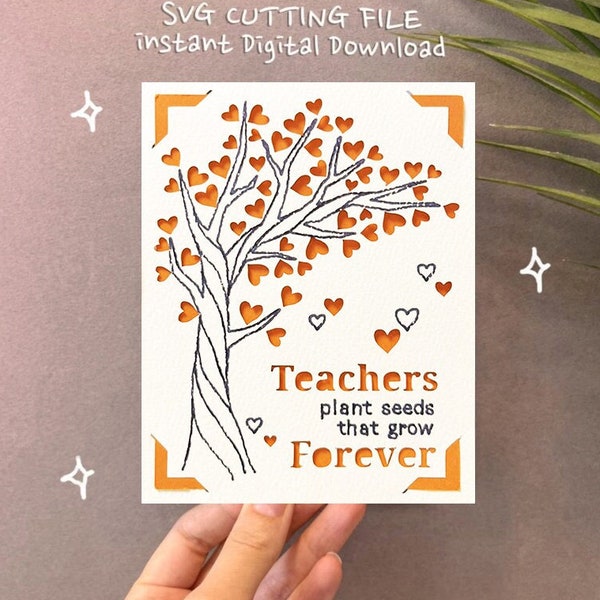 teacher Appreciation card svg, Thank you teacher card svg, Cut and draw card SVG, Digital download