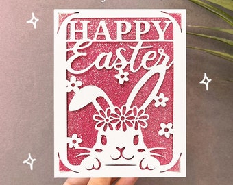 bunny easter card svg, Easter card svg, Happy Easter Svg, Digital download