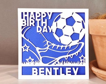 Personalisierte Fußball Karte SVG, Fußball Geburtstag Karte svg, Schneidedatei für Cricut, sofort digitaler Download