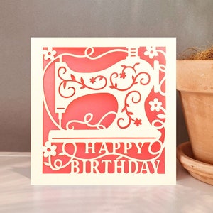 Sewing birthday card svg, Sewing Machine cricut, Crafting Birthday Card svg, Papercut Template, Digital Download