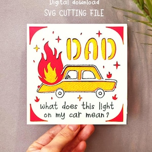 Roligt fars dag-kort svg: Pappaskämt S40 insats Cricut 4,75"x4,75" (digital nedladdning)
