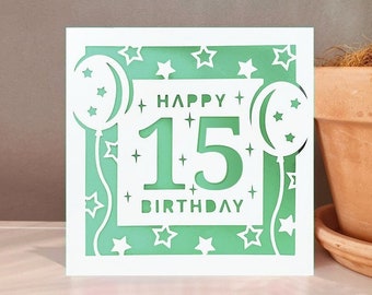 15th birthday card svg, 15th cricut card, age 15 card SVG File for Cricut, Digital Download