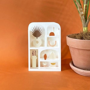 Papier découpé unique , décor de salle de papier , Artisanat en papier , Modèle de carte SVG téléchargement numérique instantané