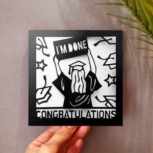 Afstudeerkaart SVG, Gefeliciteerd SVG, instant digitale download, cricut kaart SVG, SVG Card Cut-bestand