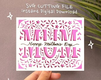 Mum Mother's Day Card SVG: Cricut Joy Template (Digital Download)