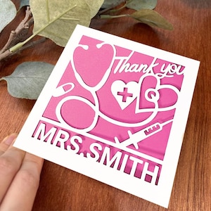 Thank You Card For Nurses, Doctors SVG, Medical Card svg, Cutting Files for Cricut , instant Digital Download