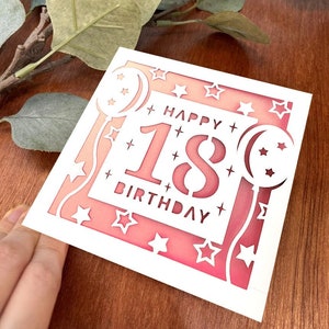18e anniversaire carte svg, 18e carte cricut, 18 ans carte fichier SVG pour Cricut, téléchargement numérique